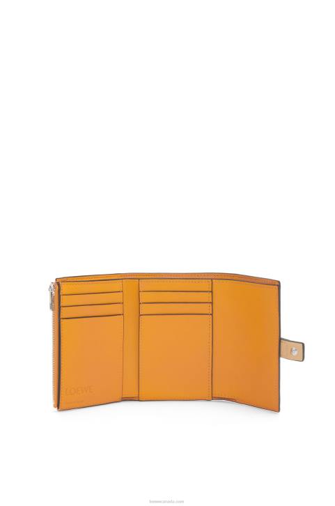 Loewe Small vertical wallet in soft grained calfskin 688V1267 Women Dark Butter/Mauve
