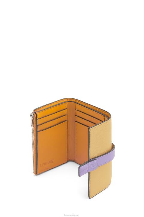 Loewe Small vertical wallet in soft grained calfskin 688V1267 Women Dark Butter/Mauve