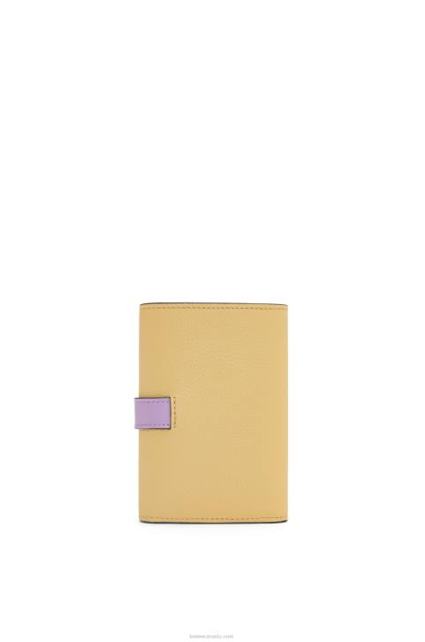 Loewe Small vertical wallet in soft grained calfskin 688V1267 Women Dark Butter/Mauve