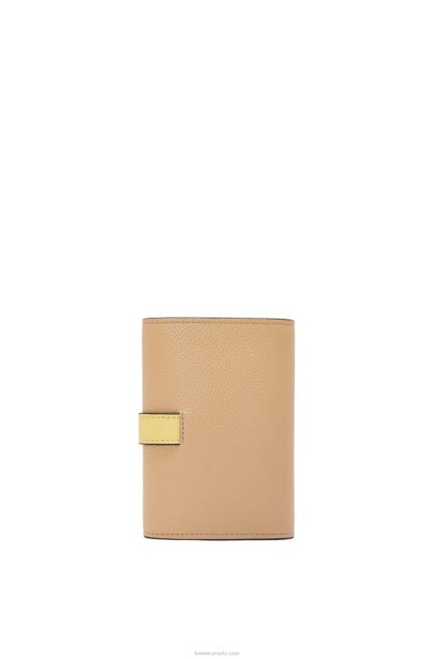 Loewe Small vertical wallet in soft grained calfskin 688V1286 Women Butter/Pale Lemon