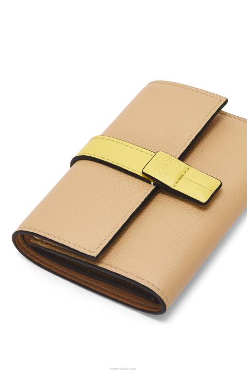 Loewe Small vertical wallet in soft grained calfskin 688V1286 Women Butter/Pale Lemon