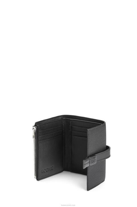 Loewe Small vertical wallet in soft grained calfskin 688V1295 Women Black
