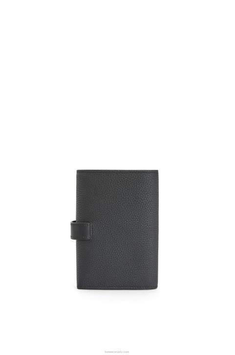 Loewe Small vertical wallet in soft grained calfskin 688V1295 Women Black