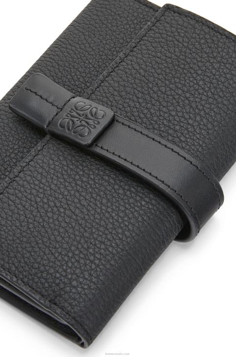 Loewe Small vertical wallet in soft grained calfskin 688V1295 Women Black