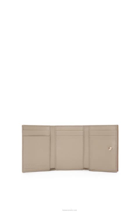 Loewe Snail trifold wallet in classic calfskin 688V1300 Women Dusty Beige
