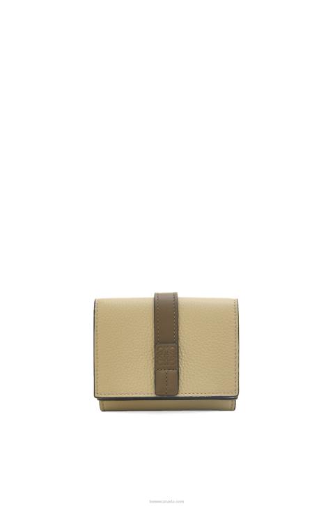 Loewe Trifold wallet in soft grained calfskin 688V1209 Women Sage Green/Dark Khaki Green