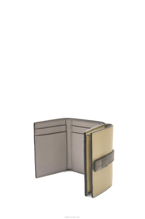 Loewe Trifold wallet in soft grained calfskin 688V1209 Women Sage Green/Dark Khaki Green