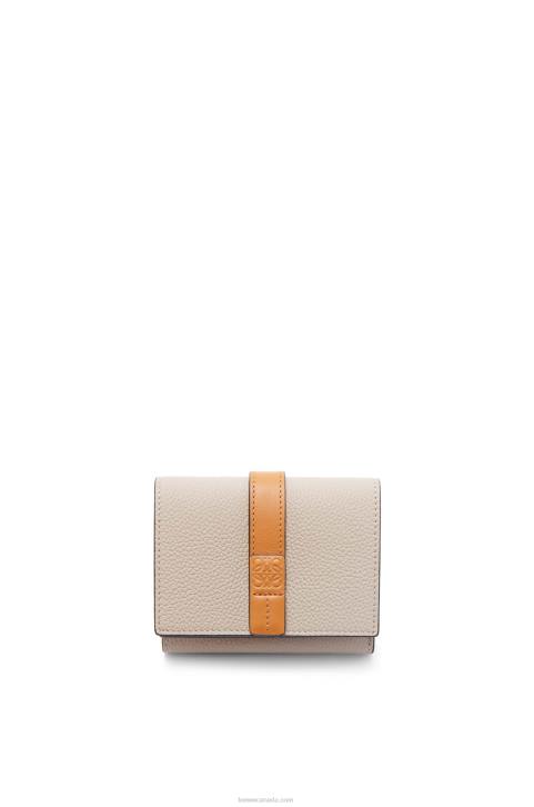 Loewe Trifold wallet in soft grained calfskin 688V1219 Women Light Oat/Honey