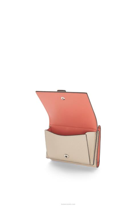 Loewe Trifold wallet in soft grained calfskin 688V1219 Women Light Oat/Honey