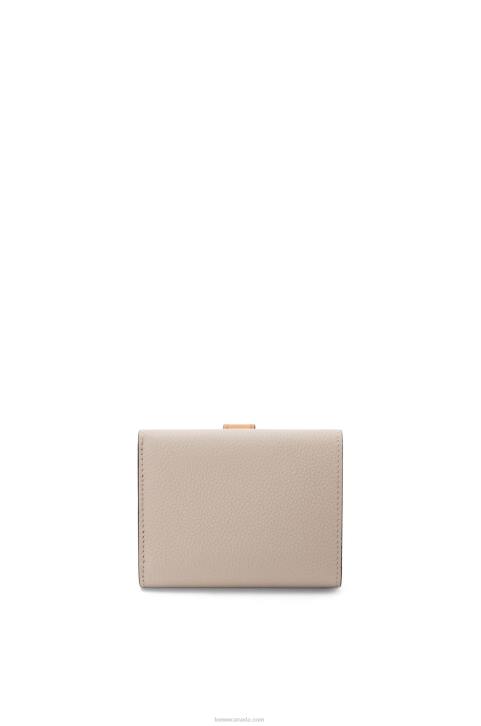 Loewe Trifold wallet in soft grained calfskin 688V1219 Women Light Oat/Honey