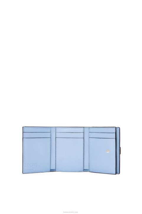 Loewe Trifold wallet in soft grained calfskin 688V1227 Women Soft White/Lime Yellow