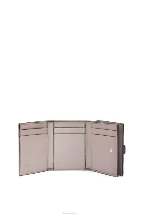 Loewe Trifold wallet in soft grained calfskin 688V1250 Women Pearl Grey/Light Pale Green