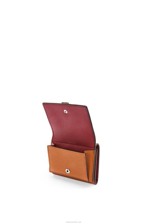 Loewe Trifold wallet in soft grained calfskin 688V1254 Women Light Caramel/Pecan