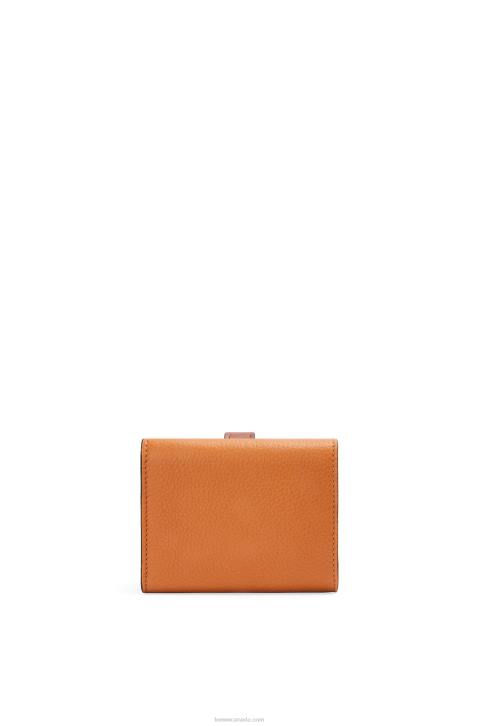 Loewe Trifold wallet in soft grained calfskin 688V1254 Women Light Caramel/Pecan