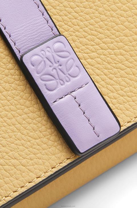 Loewe Trifold wallet in soft grained calfskin 688V1266 Women Dark Butter/Mauve