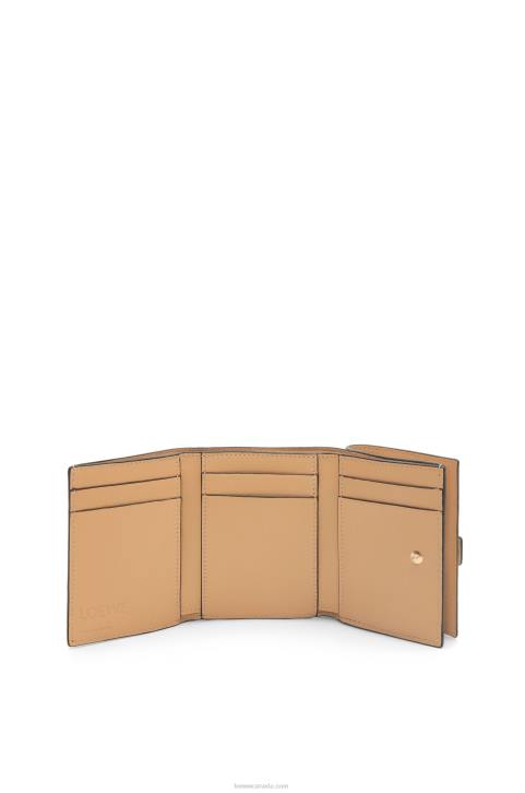 Loewe Trifold wallet in soft grained calfskin 688V1285 Women Butter/Pale Lemon