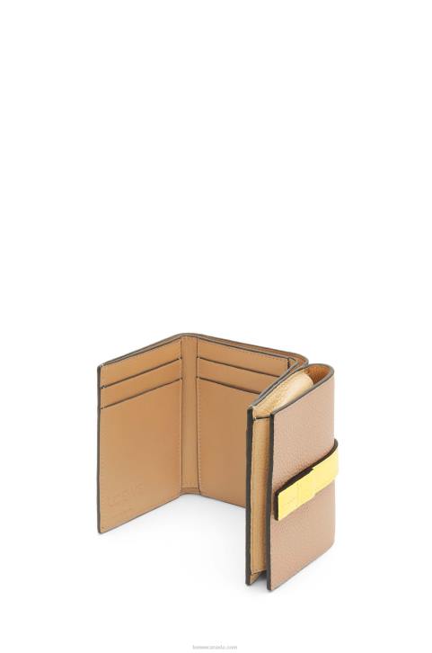 Loewe Trifold wallet in soft grained calfskin 688V1285 Women Butter/Pale Lemon