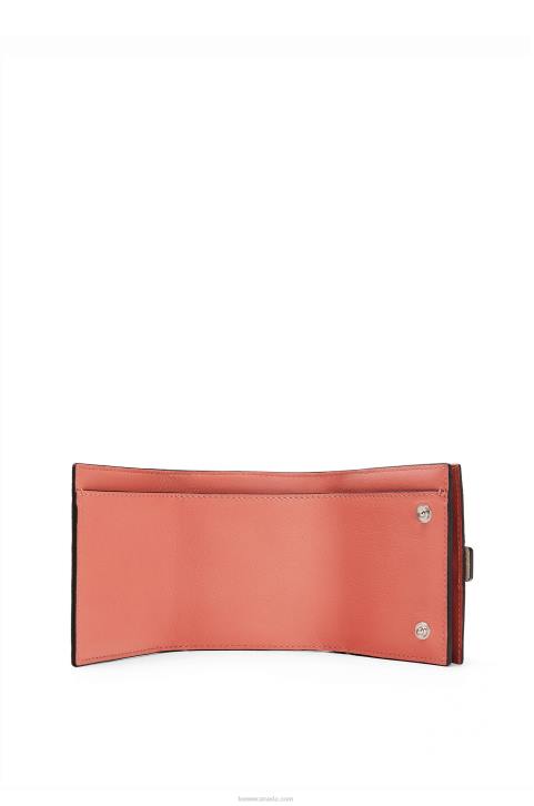Loewe Trifold wallet in soft grained calfskin 688V1315 Women Light Oat/Honey