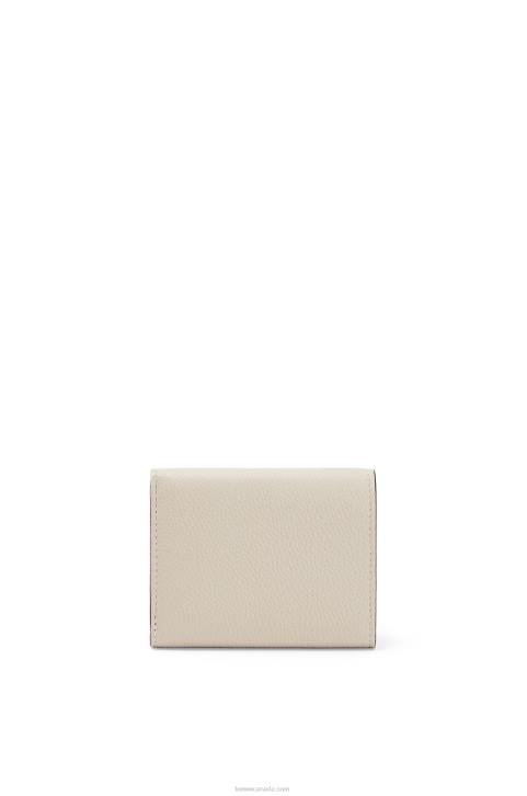 Loewe Trifold wallet in soft grained calfskin 688V1315 Women Light Oat/Honey