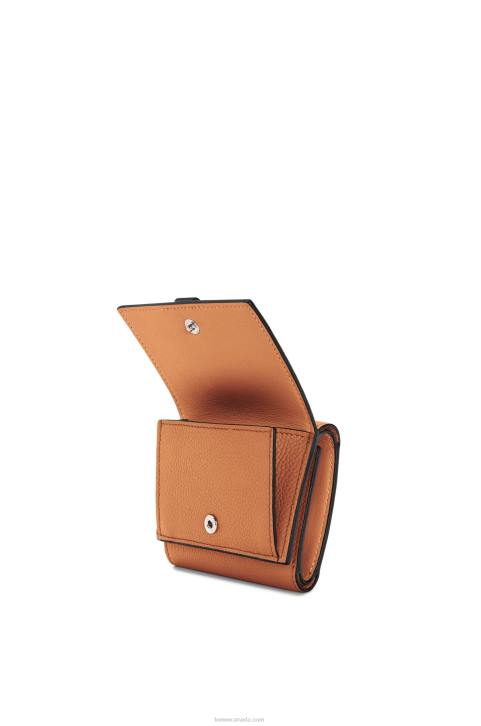 Loewe Trifold wallet in soft grained calfskin 688V1316 Women Light Caramel/Pecan