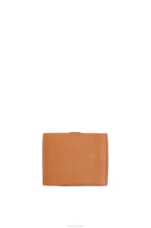 Loewe Trifold wallet in soft grained calfskin 688V1316 Women Light Caramel/Pecan