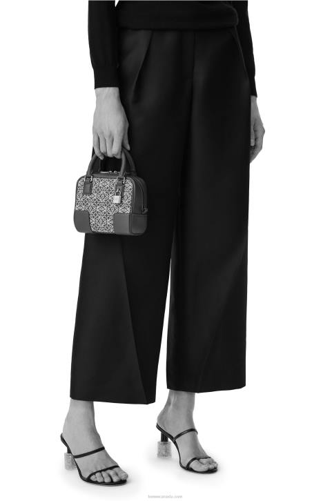 Loewe Amazona 16 Square bag in Anagram jacquard and calfskin 688V139 Women Navy/Black