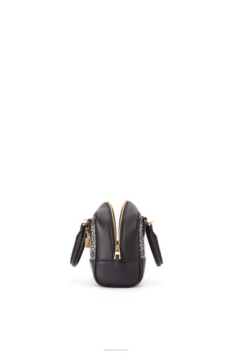 Loewe Amazona 16 Square bag in Anagram jacquard and calfskin 688V139 Women Navy/Black