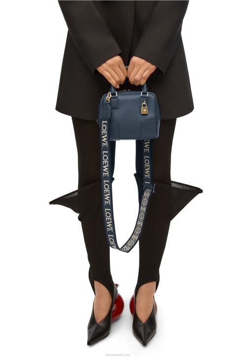 Loewe Amazona 16 Square bag in nappa calfskin 688V158 Women Onyx Blue