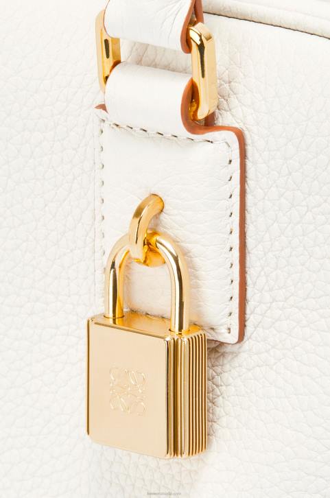Loewe Amazona 19 square bag in soft grained calfskin 688V152 Women Soft White