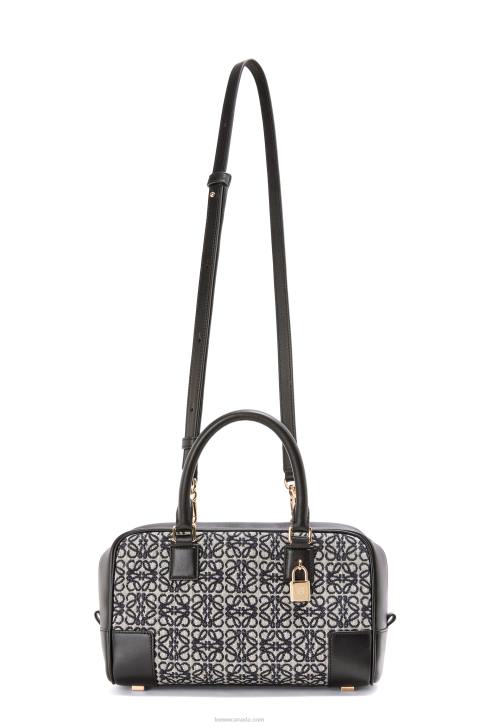 Loewe Amazona 23 in Anagram jacquard and calfskin 688V150 Women Navy/Black