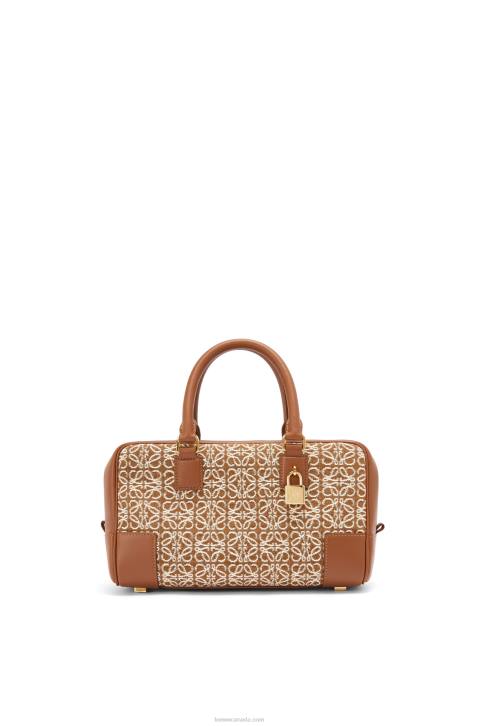 Loewe Amazona 23 in Anagram jacquard and calfskin 688V162 Women Tan/Pecan