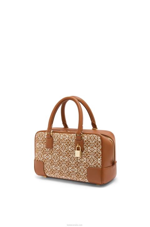 Loewe Amazona 23 in Anagram jacquard and calfskin 688V162 Women Tan/Pecan