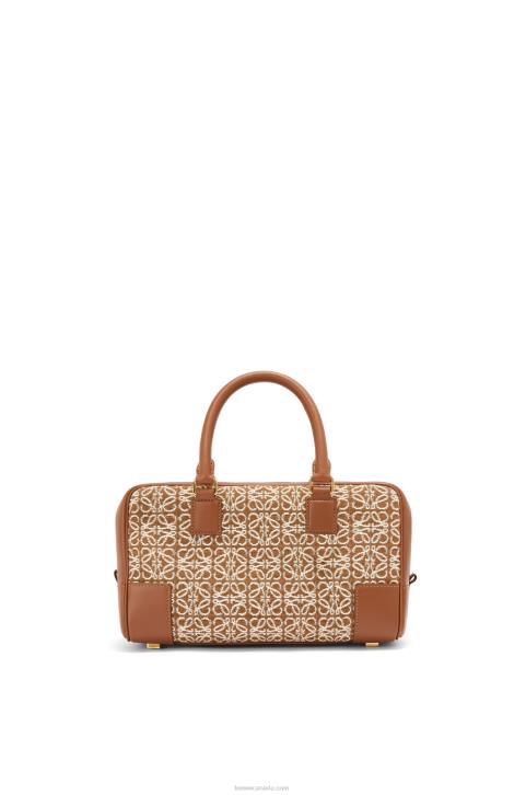 Loewe Amazona 23 in Anagram jacquard and calfskin 688V162 Women Tan/Pecan