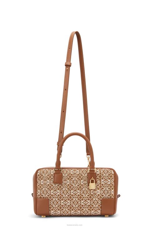 Loewe Amazona 23 in Anagram jacquard and calfskin 688V162 Women Tan/Pecan