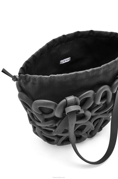 Loewe Anagram inflated basket in light foam rubber 688V113 Women Black