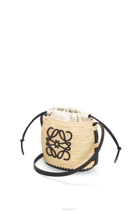 Loewe Beehive bag in raffia and rubber 688V44 Women Natural/Black