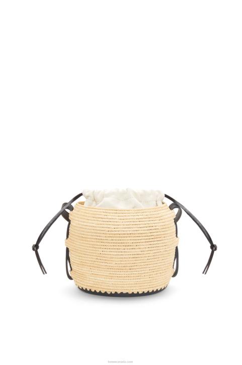Loewe Beehive bag in raffia and rubber 688V44 Women Natural/Black