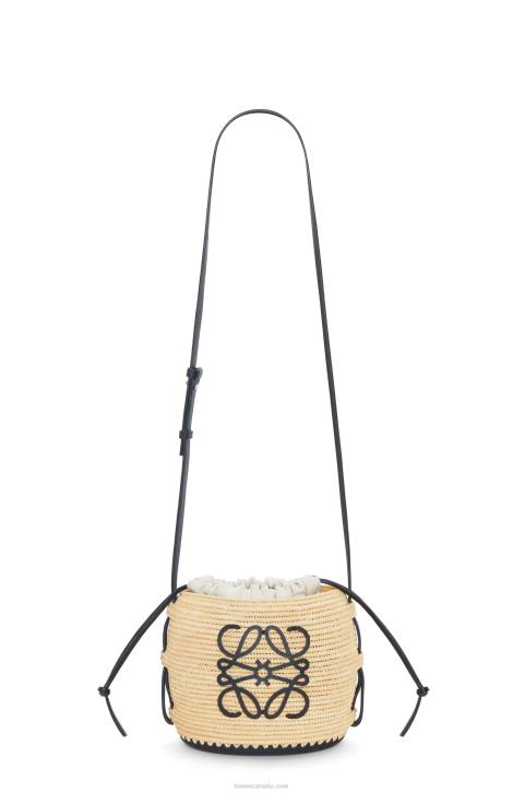Loewe Beehive bag in raffia and rubber 688V44 Women Natural/Black