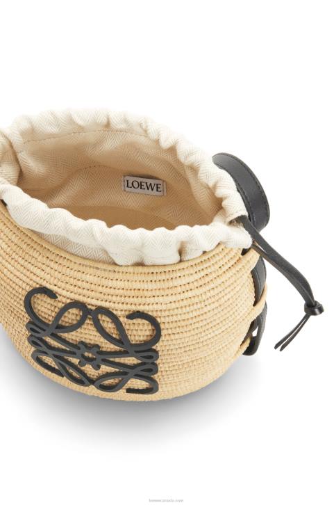 Loewe Beehive bag in raffia and rubber 688V44 Women Natural/Black