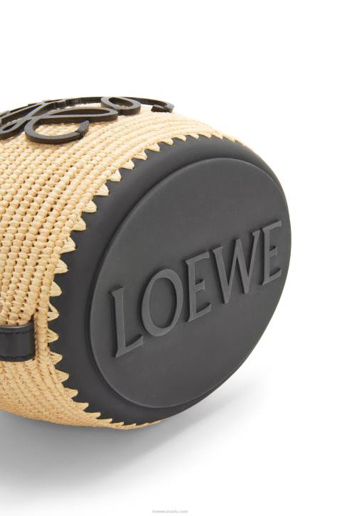 Loewe Beehive bag in raffia and rubber 688V44 Women Natural/Black