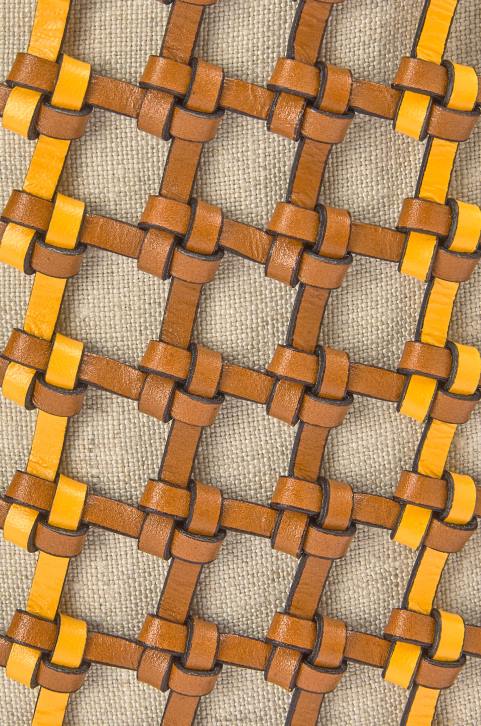 Loewe Bucket Mesh bag in calfskin 688V183 Women Tan/Yellow