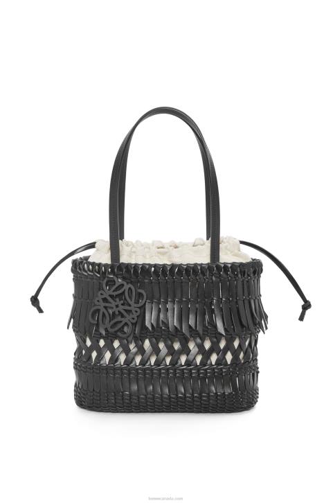 Loewe Fringe Square Basket bag in calfskin 688V91 Women Black