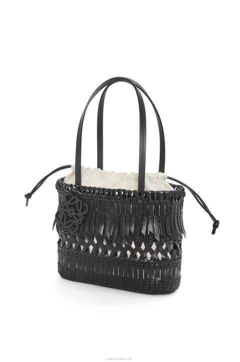 Loewe Fringe Square Basket bag in calfskin 688V91 Women Black