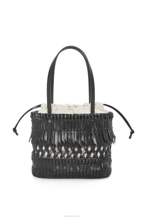 Loewe Fringe Square Basket bag in calfskin 688V91 Women Black