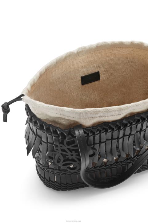 Loewe Fringe Square Basket bag in calfskin 688V91 Women Black