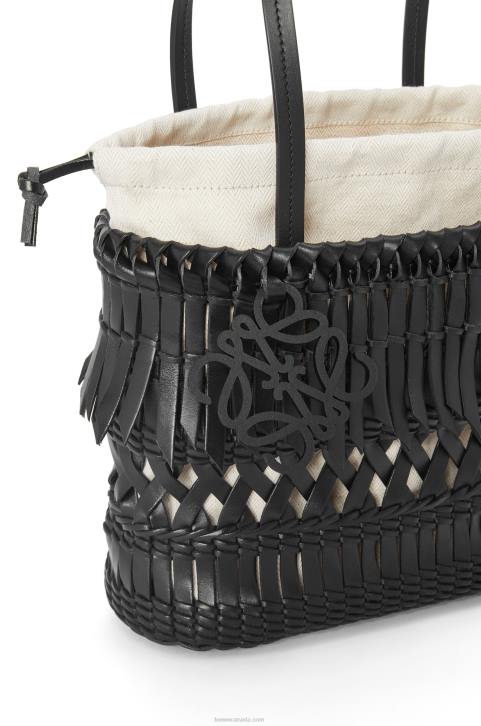 Loewe Fringe Square Basket bag in calfskin 688V91 Women Black