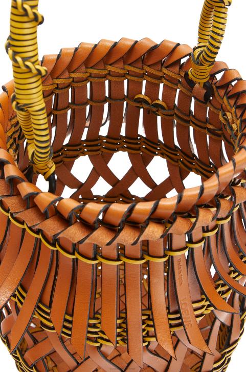 Loewe Fringes Bucket bag in calfskin 688V186 Women Tan/Yellow