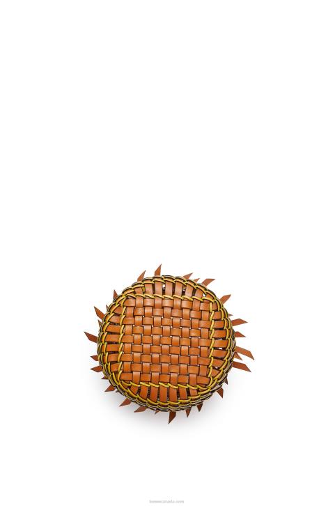 Loewe Fringes Bucket bag in calfskin 688V186 Women Tan/Yellow