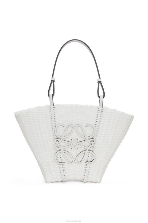 Loewe Mermaid basket bag in plastic and calfskin 688V59 Women White