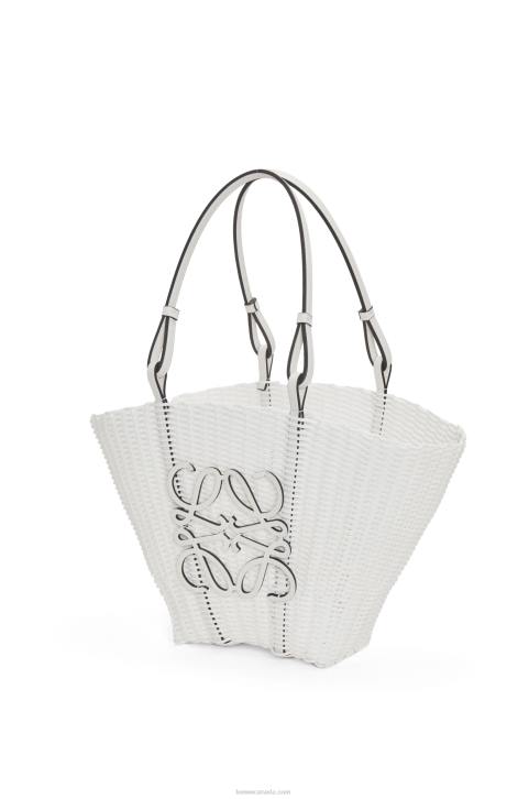 Loewe Mermaid basket bag in plastic and calfskin 688V59 Women White